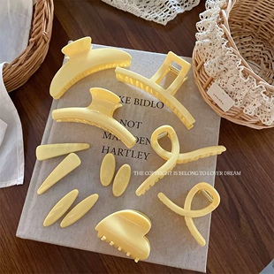 韩国ins新款质感纯色小鸡黄甜美简约鸭嘴夹发夹刘海夹头饰发饰