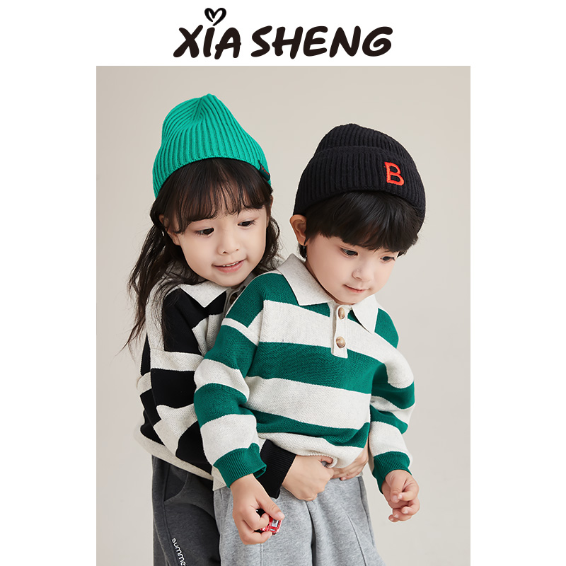 夏生青春校园POLO领毛衣