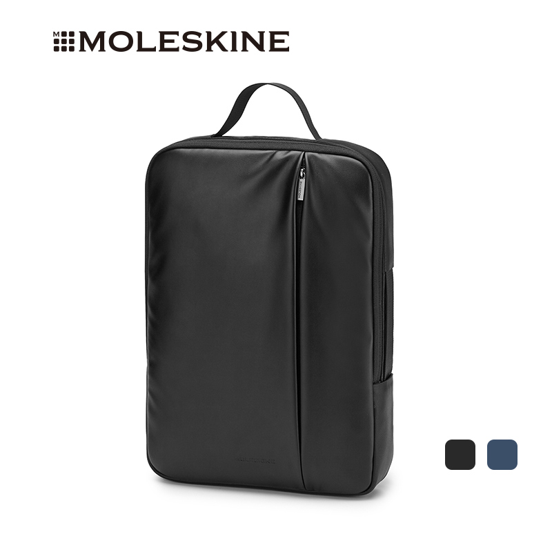 3Moleskine男双肩背包手提两用黑色经典13 15英寸笔记本电脑皮质感