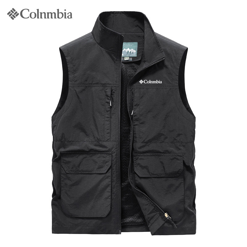 哥伦马甲男夏季薄款速干透气坎肩马夹休闲宽松多口袋背心夹克外套