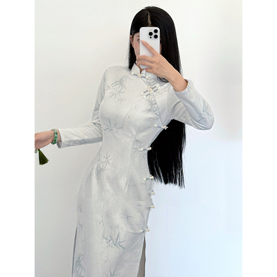 新中式长袖旗袍2025年新款气质