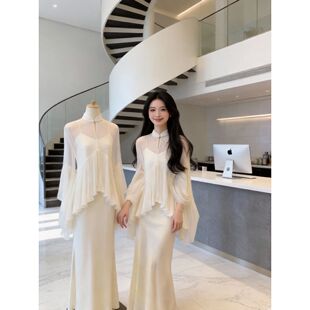 新中式清冷气质套装松弛感吊带连衣裙立领上衣千金大气两件套裙装