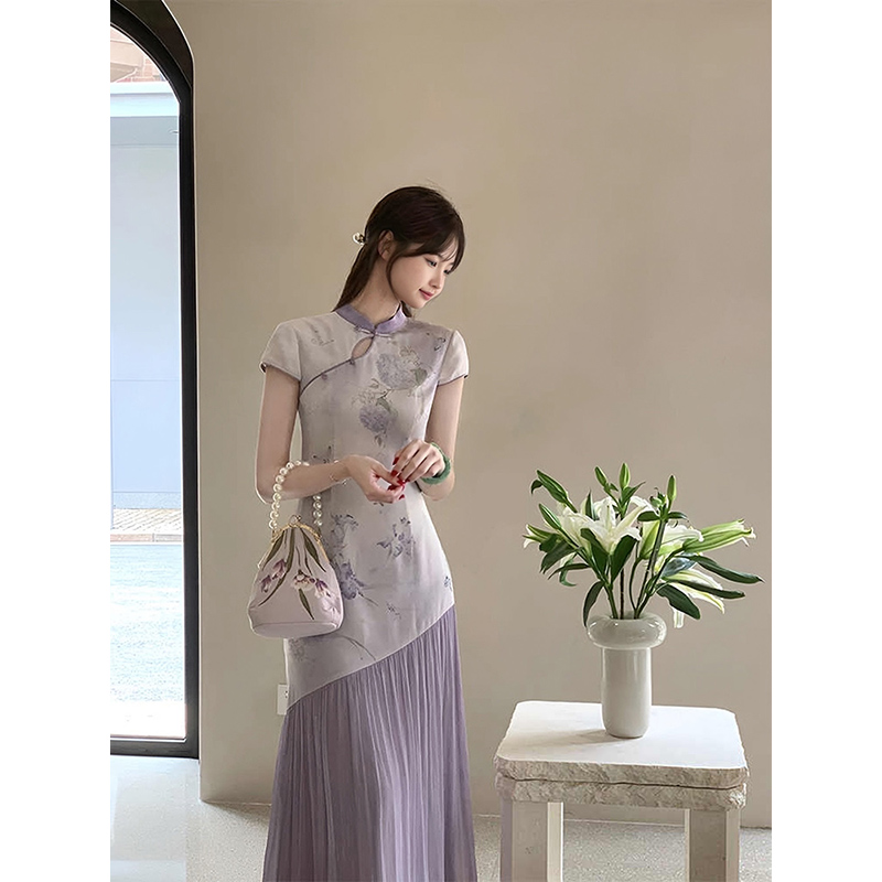 温婉旗袍连衣裙女夏季气质