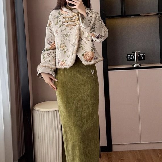 2025年复古绣花改良旗袍连衣裙