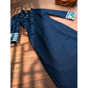 苏城日记新中式蓝色改良秋季旗袍2025新款显瘦少女高端大气上档次