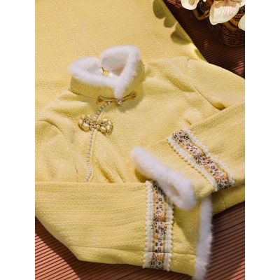 黄色新中式国风改良旗袍平时可穿