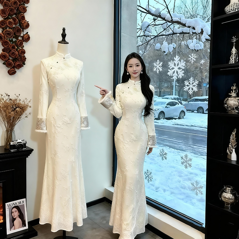 新中式温柔风改良旗袍高端大气