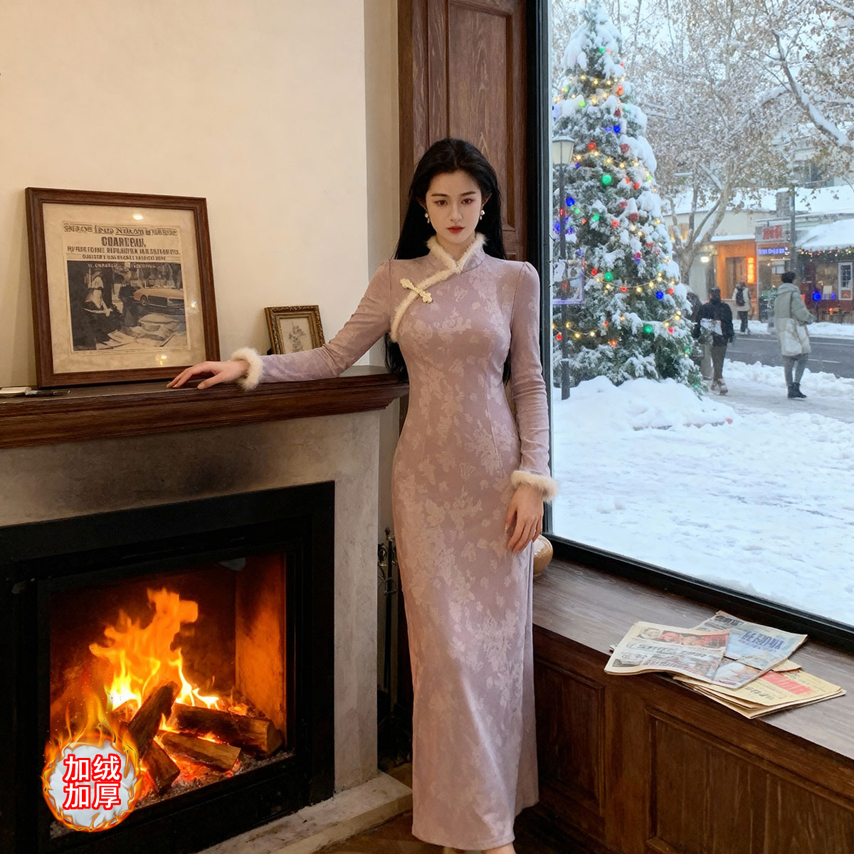 2025年粉雪梦紫色新中式改良旗袍