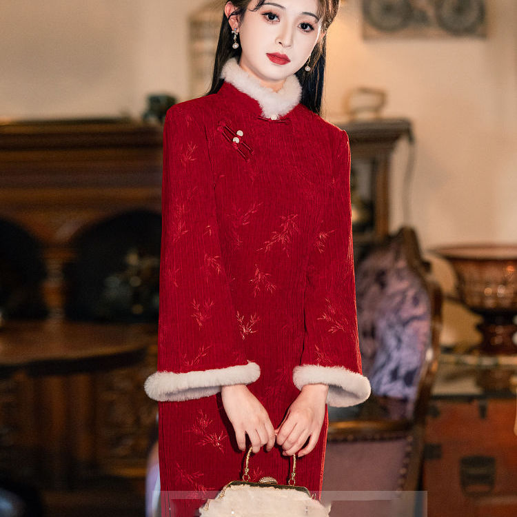 红色旗袍敬酒服新娘2025新款高端