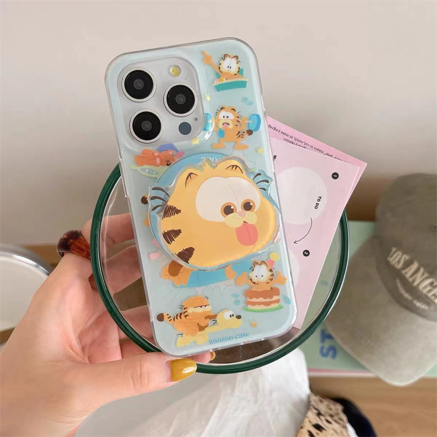 卡通咖啡猫咪磁吸支架适用红米k70手机壳60e/40/50note13pro软11防摔8/9全包turbo3女12/k50游戏增强至尊版小