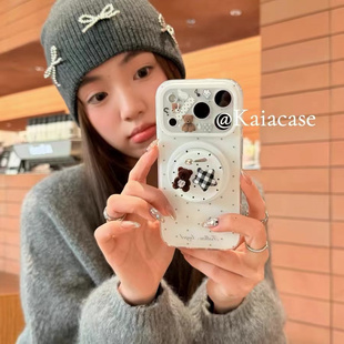 X40i畅玩60PLUS GT华为100 超萌星星小熊磁吸支架适用荣耀90手机壳80se防摔70pro全包x50i软女青春200 magic6