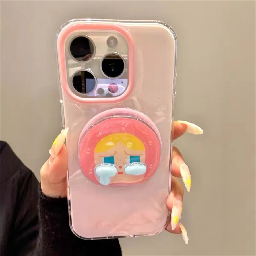 ins泼墨哭娃磁吸支架适用OPPOreno9手机壳10pro软a58/a93/6女72k12x防摔findx7pro/x6/A2pro个性k9创意A1a55