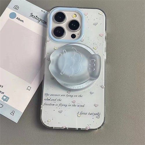 ins鲷鱼烧蓝磁吸支架适用OPPOreno9手机壳10pro软a58/a93/6女72k12x防摔findx7pro/x6/A2pro个性k9创意A1a55