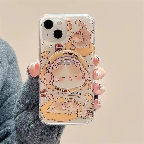 趴睡听歌猫咪磁吸支架适用华为nova11手机壳9se/7/8软防摔Mate60全包p50e麦芒20/p70/10/6女p40pro+畅享60P30
