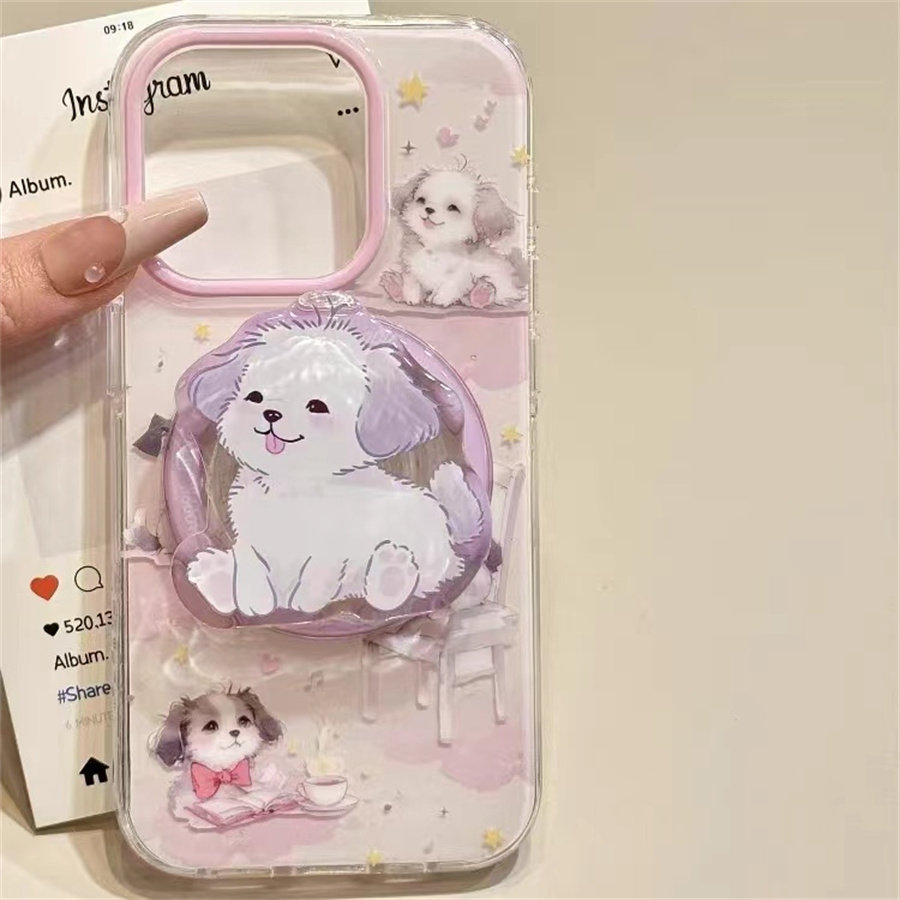 超萌云端狗狗磁吸支架适用realmeGT6se手机壳GT大师探索neo极速V50S真我防摔q3i全包V20软壳12pro女Q5狂欢版