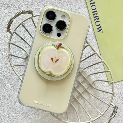 青色苹果磁吸支架适用苹果15手机壳iPhone14全包13promax12软女xr/13mini可爱xs max创意11/8plus硅胶SE3防摔