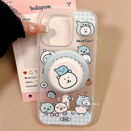 趣味酷儿瓶盖磁吸支架适用苹果16手机壳iPhone15全包14promax12软壳8p女xr/mini可爱xs max创意11/8plus防摔