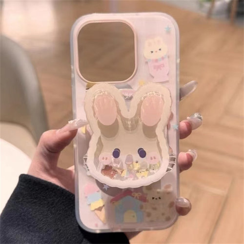 超萌杯子小兔磁吸支架适用OPPOreno9手机壳10pro软a58/a93/6女72k12x防摔findx7pro/x6/A2pro个性k9创意A1a55