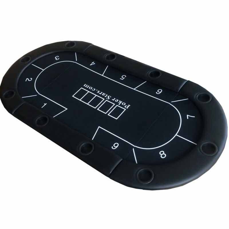 德州扑克桌90*180CM折叠对折筹码桌面三折扑克桌子三折黑色