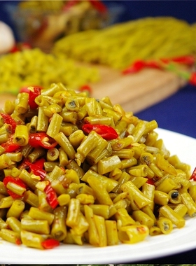 桂林米粉配菜 老坛酸豆角 下饭菜 蛋炒饭 拌面条 开胃菜 酸辣爽口