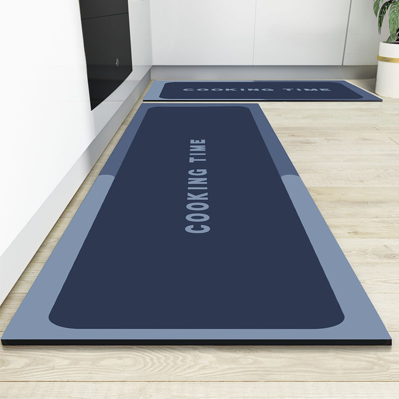 L形厨房地垫防滑防油可擦免洗耐脏专用硅藻泥吸水垫7字型家用地毯