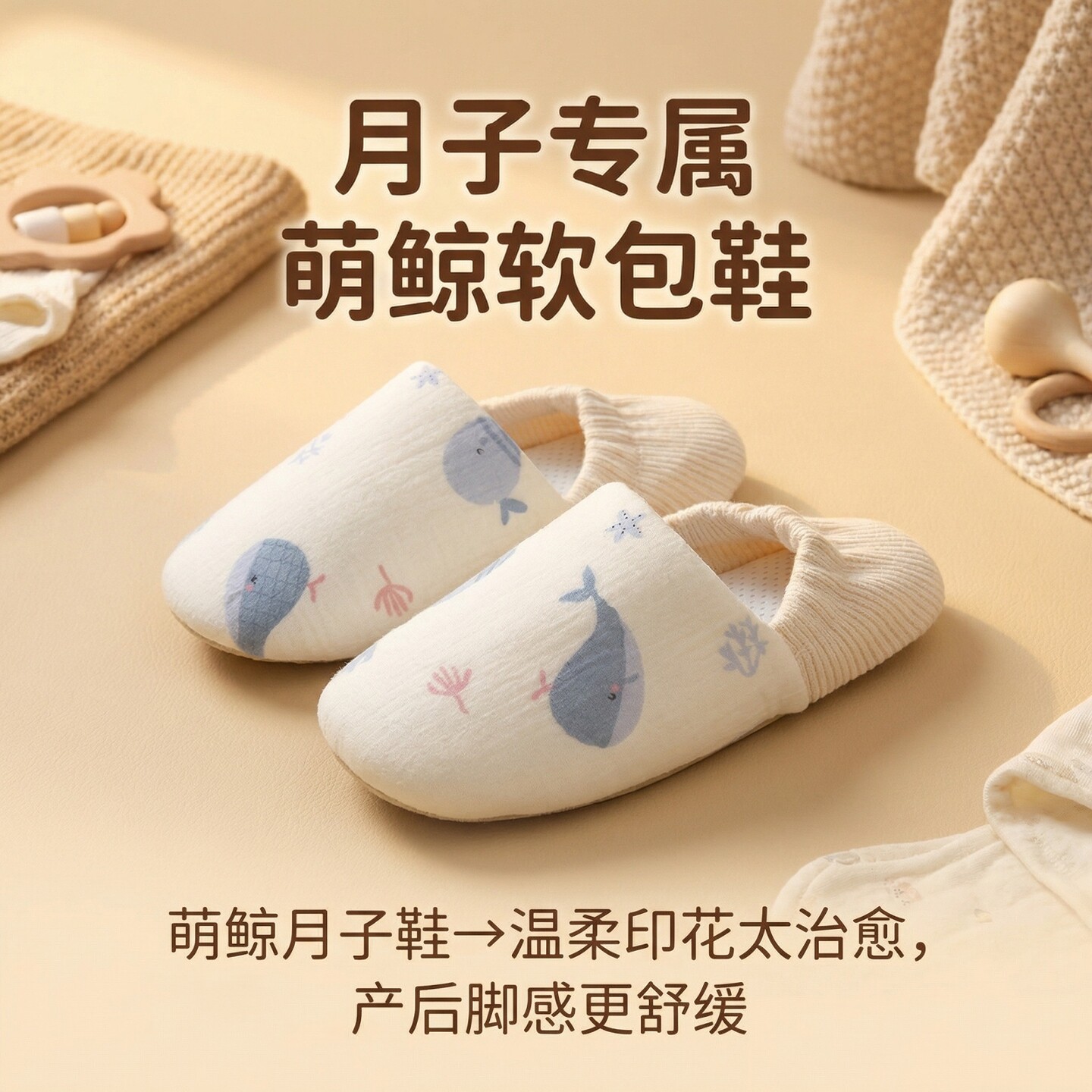 月子鞋春夏包跟2026款产后坐月子软底拖鞋防滑透气孕妇鞋子春季款