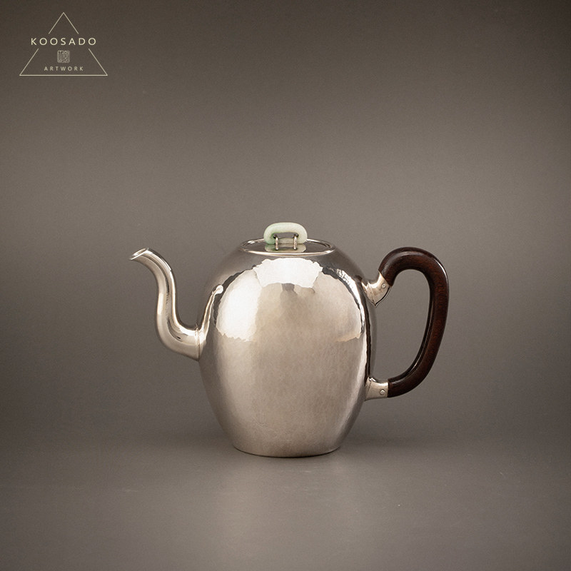 宽山堂 999纯银手工制作美人肩急须180ml泡茶壶 仿古功夫茶具银壶