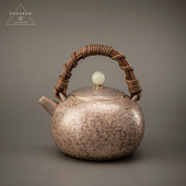 宽山堂999纯银手工制作生驹藤把炮口急须300ml煮水壶家用泡茶银壶