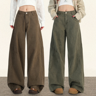 女百搭宽松显瘦休闲直筒拖地裤 TRYOLO 阔腿牛仔裤 美式 曼城旧事