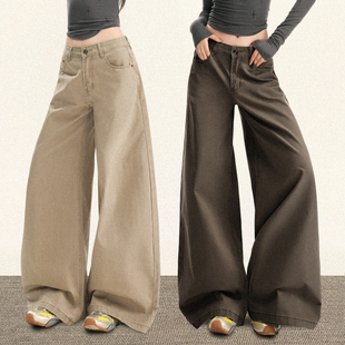 百搭宽松显瘦休闲直筒裤 TRYOLO 女复古美式 阔腿牛仔裤 暮光手札
