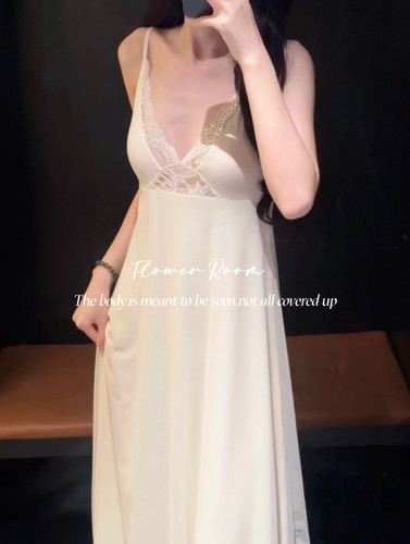 Flower Room初遇*性感莫代尔睡衣女2026新款夏季纯欲带胸垫家居服