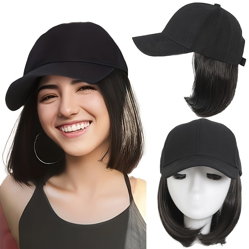 帽子假发一体女全头套棒球帽波波头网红春夏鸭舌帽锁骨发假发帽子,美发护发/假发,直发片,淘宝优惠券,粉丝福利购,淘宝优惠卷