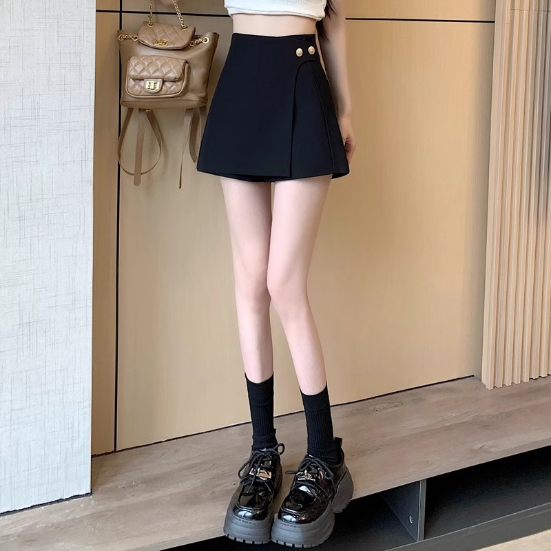 不规则阔腿西装短裤女2024春季新款高腰显瘦休闲时尚韩版a字裤裙