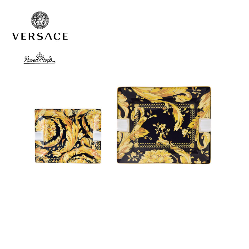 范思哲rosenthal meets versace正品浮世绘陶瓷雪茄烟灰缸礼盒