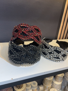 2026新款宽版满钻原创设计重工水钻发箍女高级感气质百搭头箍发饰