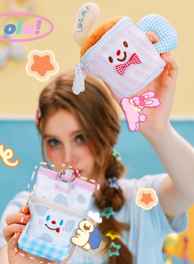 LOLA DESIGN美食家奶茶杯零钱包 学生钱夹可爱短款钱包小众收纳包