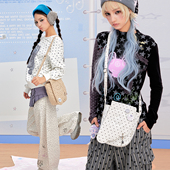 LOLA DESIGN天使翅膀波点小挎包 韩系可爱出游小单肩包轻便手机包