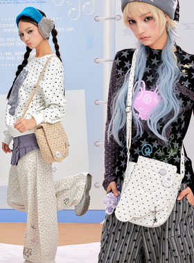 LOLA DESIGN天使翅膀波点小挎包 韩系可爱出游小单肩包轻便手机包