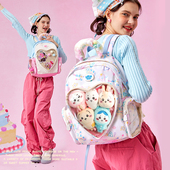 LOLA DESIGN桃心书包初中女生 原创可爱痛包高中大容量收纳双肩包