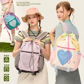 LOLA DESIGN轻便桃心户外徒步登山双肩包 大容量露营包旅行书包女