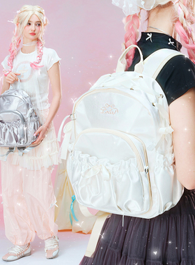 LOLA DESIGN蝴蝶结双肩痛包 25年秋冬新品少女娃包多功能可拆背包