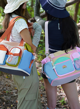 LOLA DESIGN房子旅行托特包女 大容量单肩斜挎旅行包可爱双肩背包