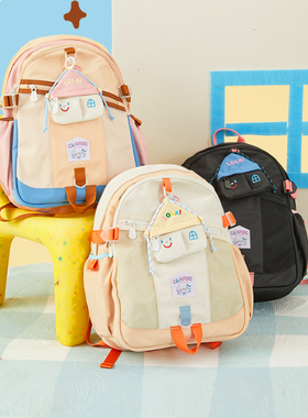 LOLA DESIGN可爱房子书包ins女生大学生登山包女轻便大容量双肩包