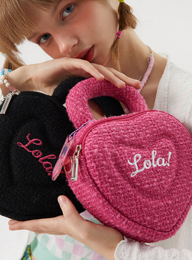 LOLA DESIGN【甜心派】小香风毛绒绒斜挎包 单肩ins秋冬可爱小包