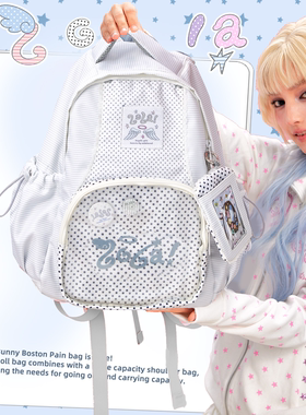 LOLA DESIGN音符痛包双肩书包 吧唧娃包初中女生大容量高中生背包