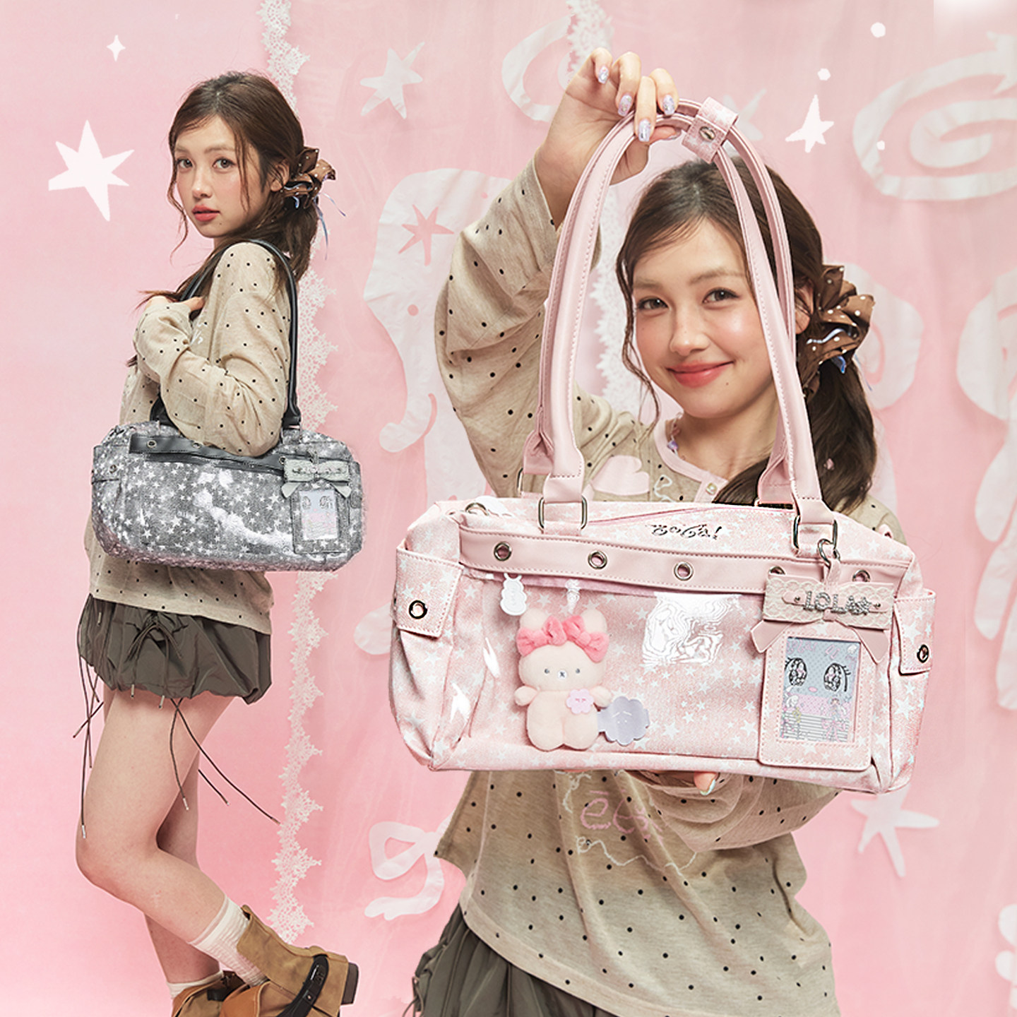 LOLA DESIGN波士顿痛包女大学生轻便单肩斜挎日常追星可放娃波点