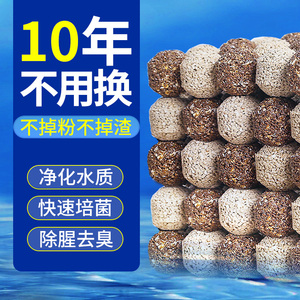 博特鱼缸过滤材料玛雅石培菌球滤材中空球石英球硝化细菌屋陶瓷环