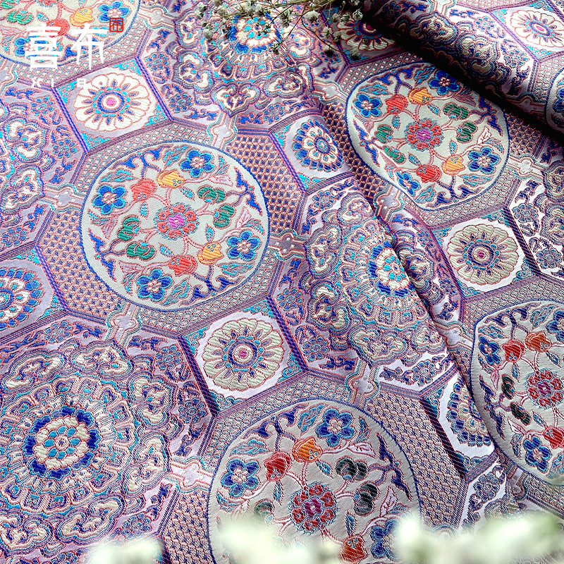 提花织锦缎唐装礼服国风古风娃衣