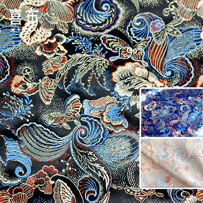 蝶恋花口金包织锦缎布料三五仿真丝唐装汉服面料料沙发靠垫包装布,居家布艺,海绵垫/布料/面料/手工diy,淘宝优惠券,粉丝福利购,淘宝优惠卷
