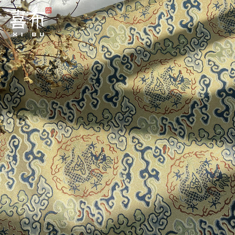 书画装裱材料宋锦绫子小龙面料布料锦盒真丝锦缎手卷包首册页包邮